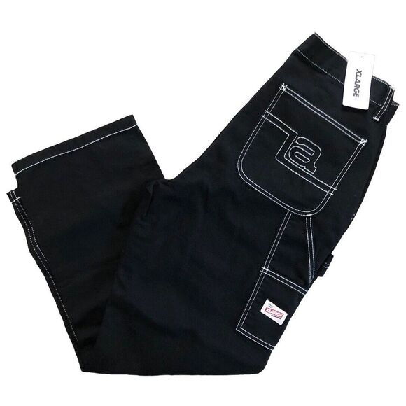 XLarge Clothing Japan‎ Color block White LA Stitch Painter Pants Black New 32